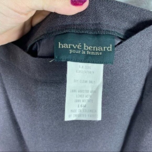 Harve Benard Wool Midi Skirt Back Slit Size 16 - Picture 7 of 7
